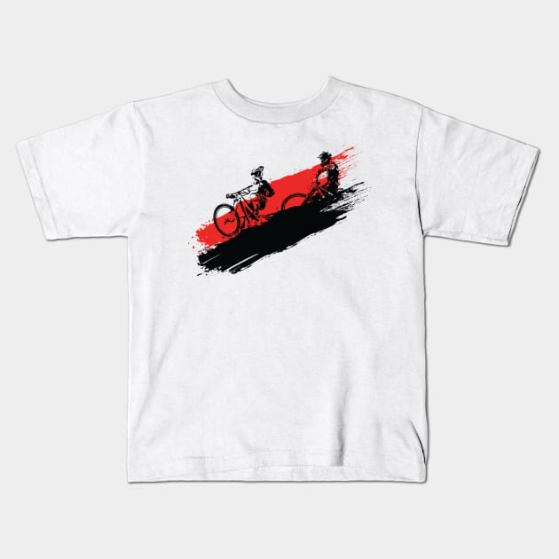 Downhill Mountain Biking Concept. Kids T-Shirt by Hoyda